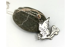Jo’s Silver Phoenix Pendant With Yellow Sapphire