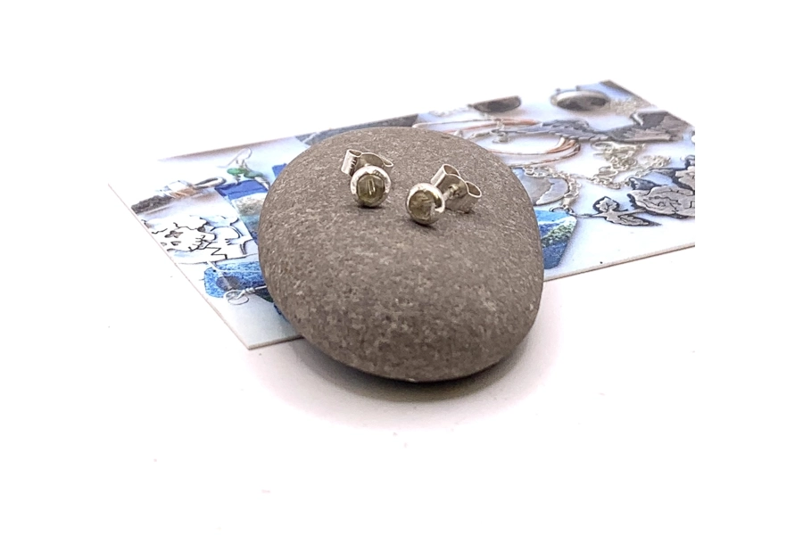 Teardroplet Golden Rutile Stud Earrings