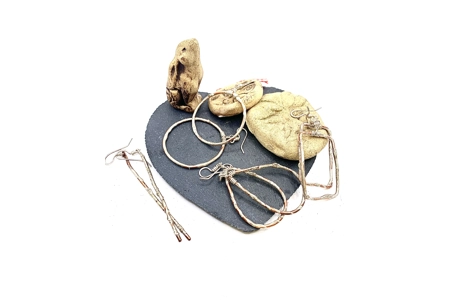 Fused copper and silver hoop..