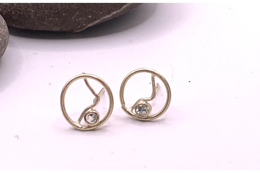 Limited edition 9ct gold skeleton mountains earrings