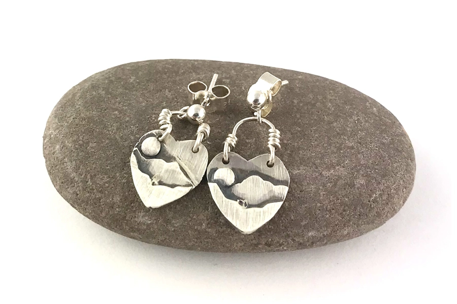 Heart of the Lakes Mountain Earrings