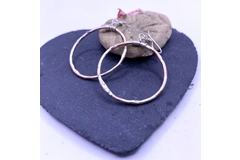 Fused copper and silver hoop earrings