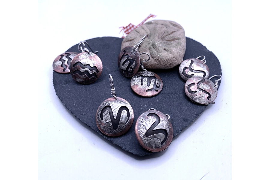 Astrology birth signs copper earrings