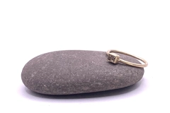 9ct slim band ring with golden tourmaline