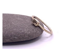 9ct slim band ring with golden tourmaline