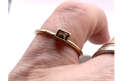 9ct slim band ring with golden tourmaline