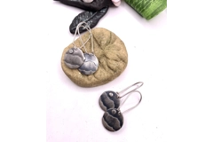 Round Mountains Long Drop Earrings