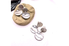 Round Mountains Textured Circle Drop Earrings