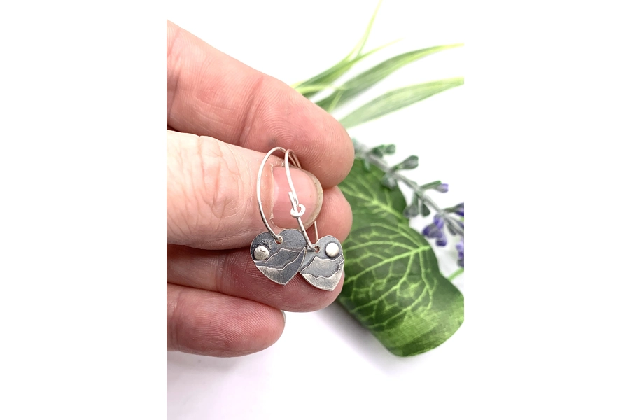 Heart of the Lakes Mountain Hoop Earrings
