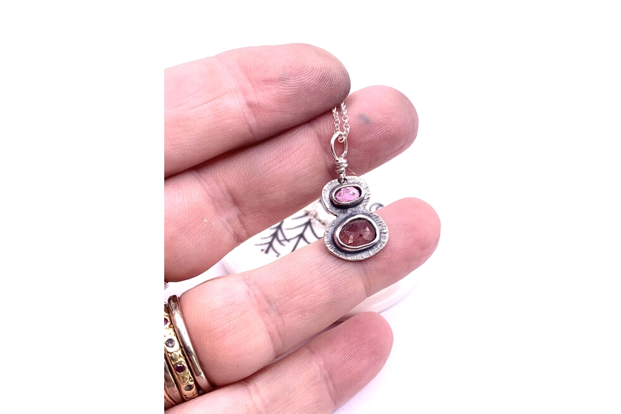 Wainrights Northern Fells Pendant and Earring Set with pink Tourmaline
