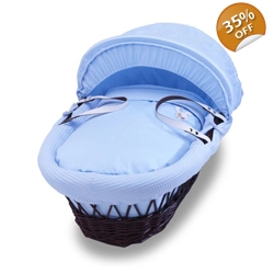 Izziwotnot Blue Gift Moses Basket
