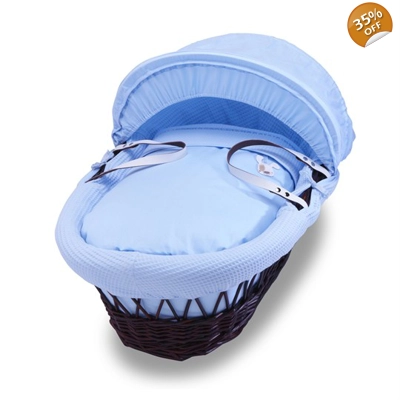 Izziwotnot Blue Gift Moses Basket