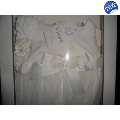 Visara waffle front Girls Christening Dress