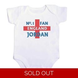 England Fan Personalised Baby Vest