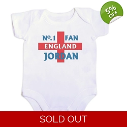 England Fan Personalised Baby Vest