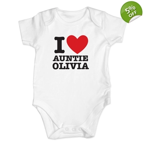 I Heart Pesonalised Baby Vest