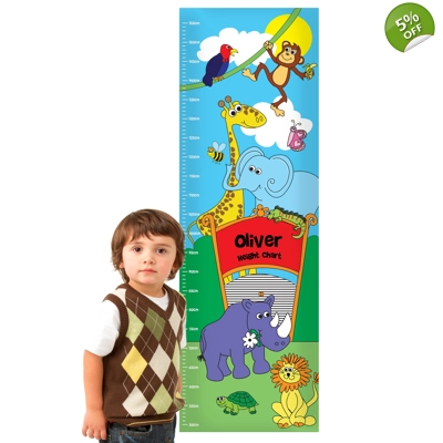 Personalised Height Chart - Zoo