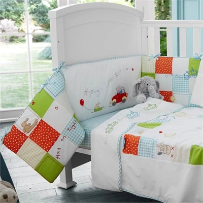 Izziwotnot Humphrey's Little Red Car Brum Brum Cot Quilt