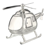 Silver Plated Personalised Helicopter Money Box Money Box