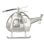 Silver Plated Personalised Helicopter Money Box Money Box