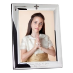 Silver Plated 5x7 Elegant Cross Photo Frame