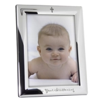 Silver Plated 5x7 Elegant Cross Photo Frame
