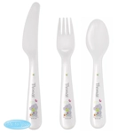 Tiny Tatty Teddy Cuddle Bug Personalised 3 Piece Plastic Cutlery Set