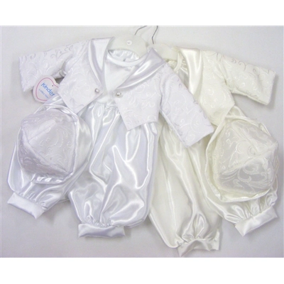 Christening Romper - Tuxedo Style