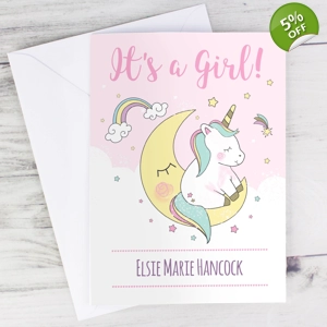 Personalised Baby Unicorn Card