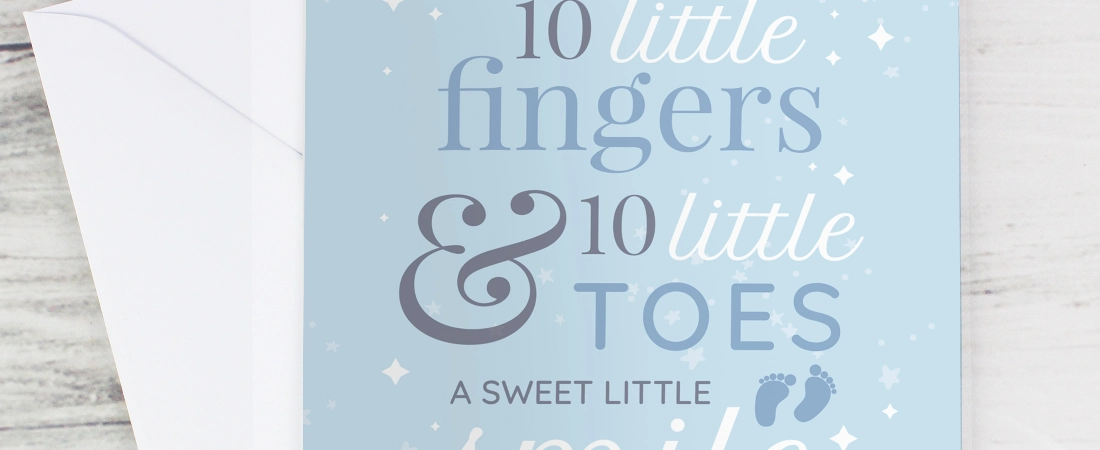 Personalised Blue Baby Cards NOW available