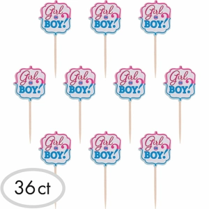 Gender Reveal Cupcake Topper..