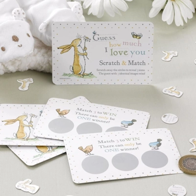 Guess How Much I Love You Baby Shower Scratch Card Game