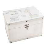 Personalised Hessian Friend's White Leatherette Keepsake Box