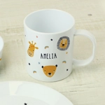 Personalised Safari Animals Plastic Children's Breakfast Set