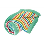 Silver Cloud Knitted Baby Blanket - Striped Multi Coloured