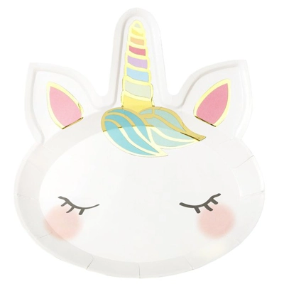 We Heart Unicorn Shaped paper Plates
