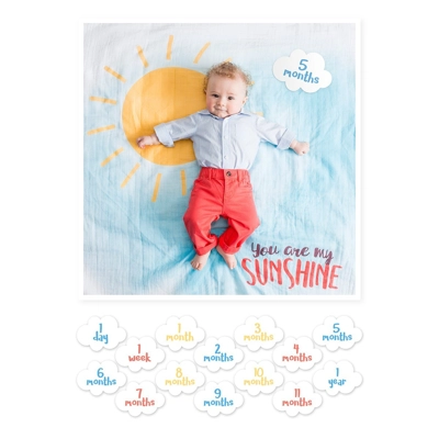 Lulujo You Are My Sunshine Milestone Blanket