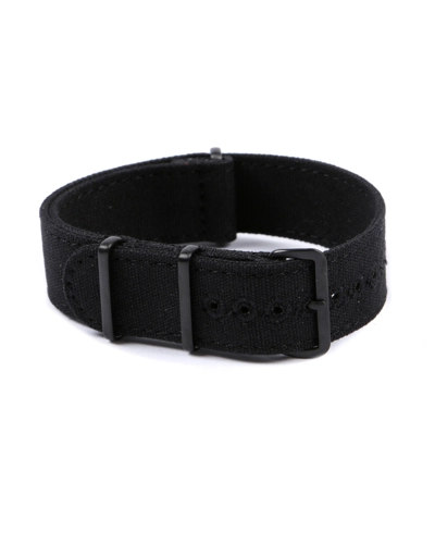 CANVAS NATO STRAP BLACK 21mm Stitched holes L:28