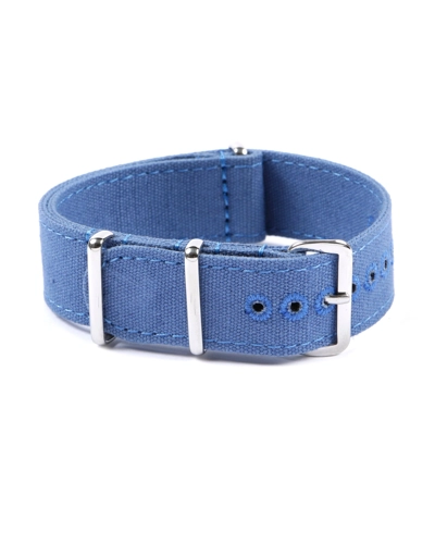 CANVAS NATO STRAP LIGHT BLUE 20mm Stitched holes