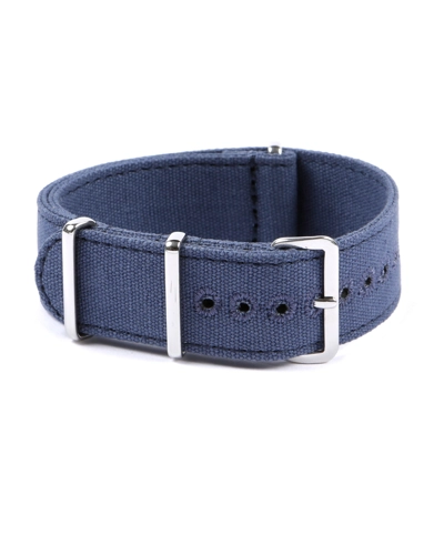CANVAS NATO STRAP KHAKI BLUE 22mm Stitched holes