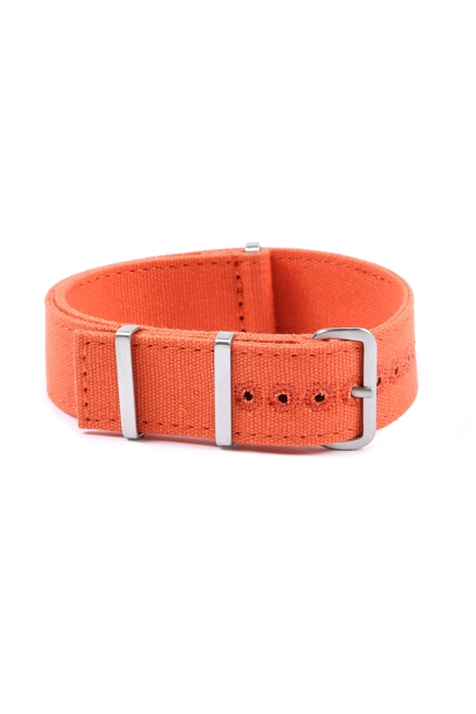 Canvas nato watch strap - Squared End 20mm Orange