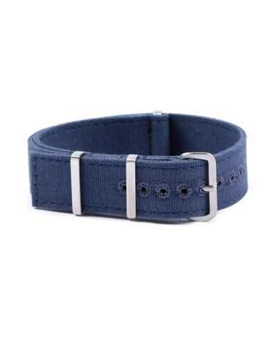 Canvas nato watch strap - Squared End 20mm Khaki Blue