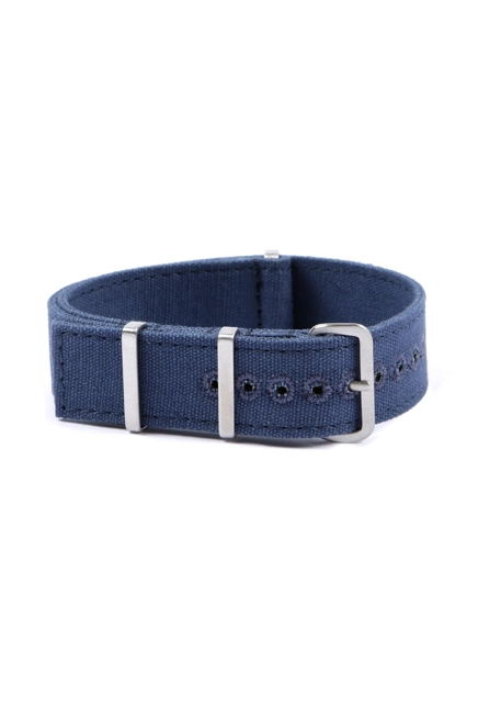 Canvas nato watch strap - Squared End 20mm Khaki Blue