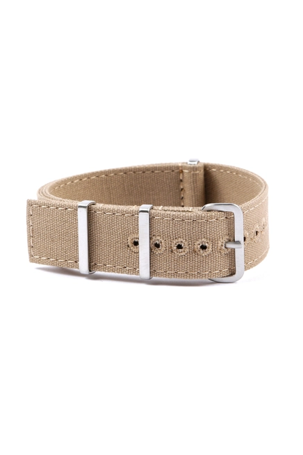 Canvas nato watch strap - Squared End 20mm Light Brown