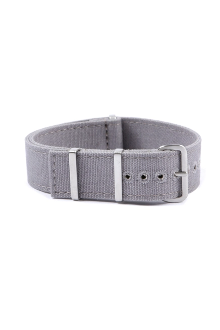 Canvas nato watch strap - Squared End 20mm Light Grey