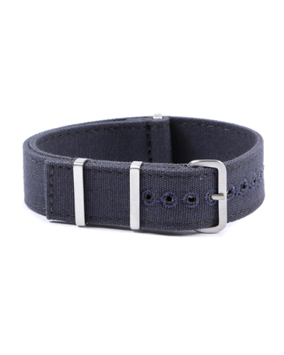 Canvas nato watch strap - Squared End 20mm Navy Blue