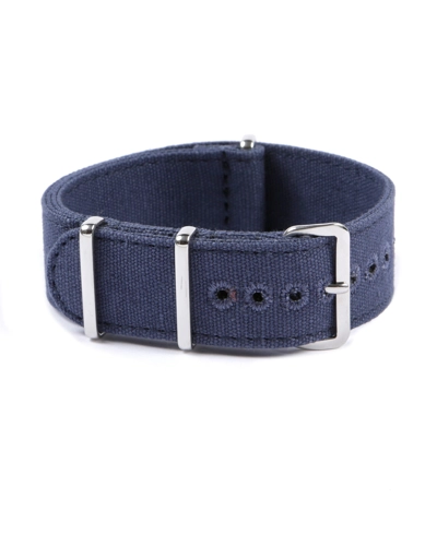 CANVAS NATO STRAP NAVY BLUE 20mm Stitched holes