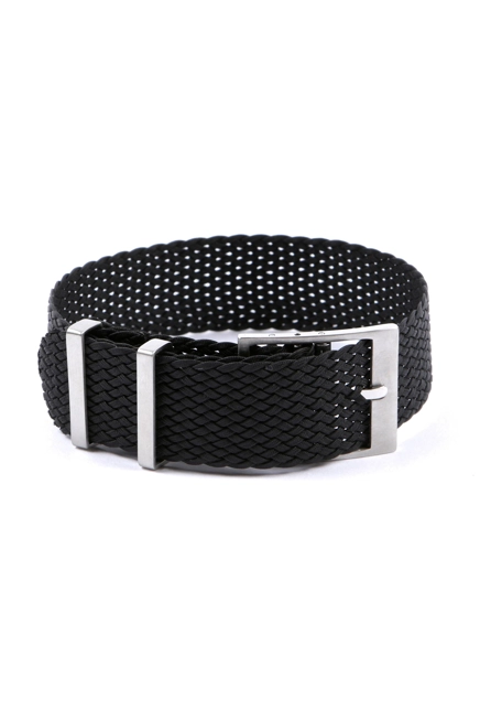 Perfect Fit Perlon Watch Strap Black 20 mm