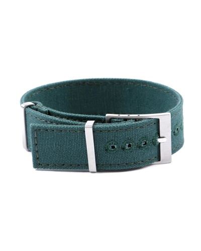 Perfect Fit Canvas Strap Green 20mm Stitched holes