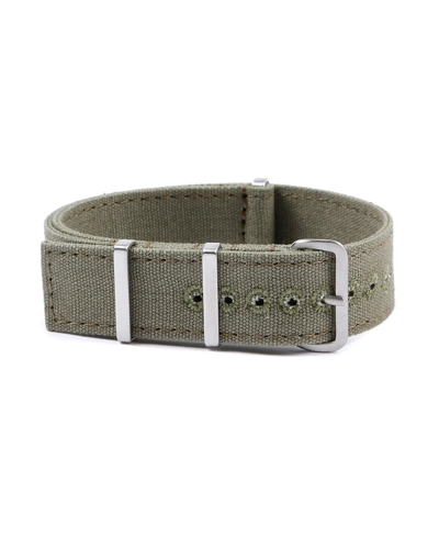 CANVAS NATO STRAP DARK ARMY GREEN 22mm Stitched holes